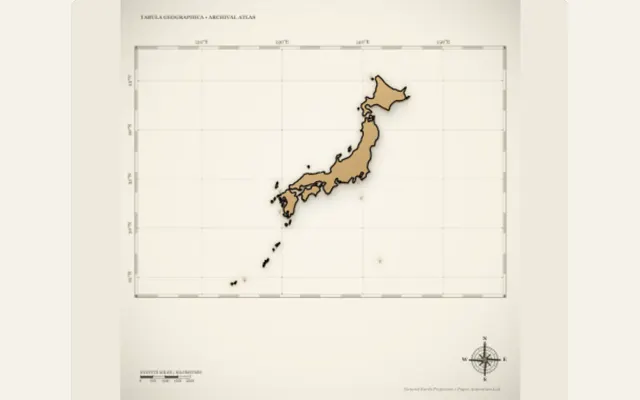 Captured PaperAnimationLab preview illustrating country atlas