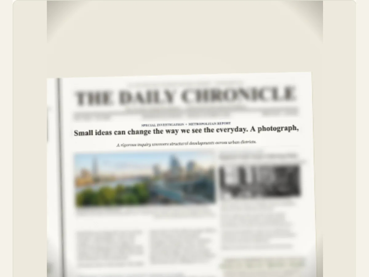 Captured PaperAnimationLab preview illustrating newspaper research