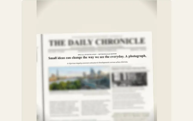Captured PaperAnimationLab preview illustrating newspaper research