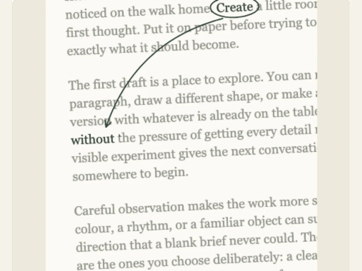 Captured PaperAnimationLab preview illustrating paper word trail