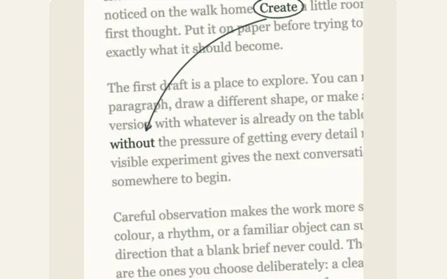 Captured PaperAnimationLab preview illustrating paper word trail