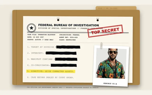 Captured Classified Case File preset with its sample composition in PaperAnimationLab