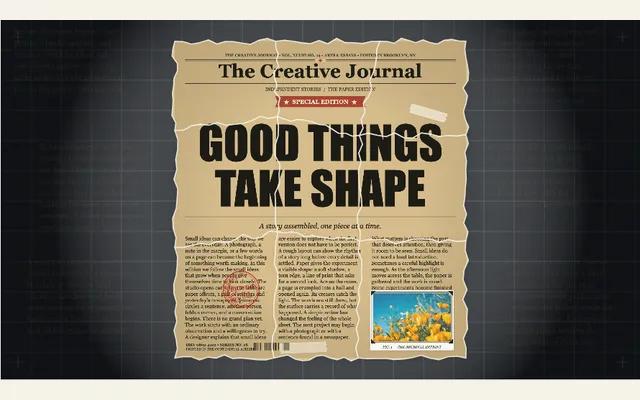 Captured The daily collage preset with its sample composition in PaperAnimationLab