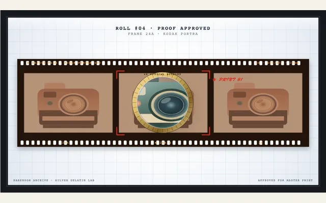 Captured Darkroom 35mm Contact Sheet Proof preset with its sample composition in PaperAnimationLab