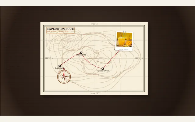 Captured Alpine Expedition Field Map preset with its sample composition in PaperAnimationLab