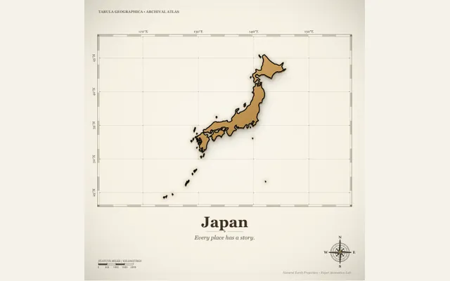Captured Travel Country Atlas preset with its sample composition in PaperAnimationLab
