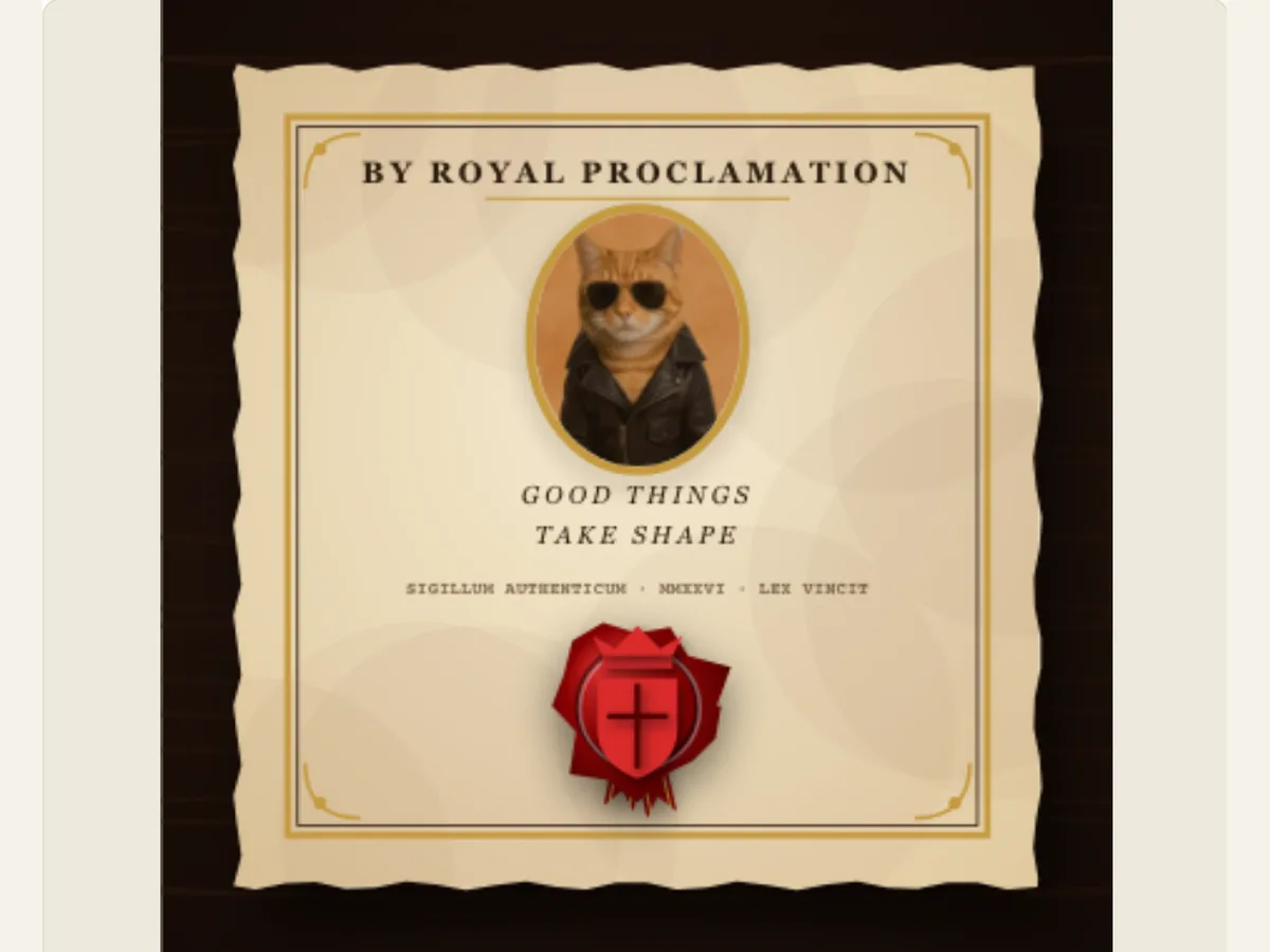 Captured PaperAnimationLab preview illustrating royal wax seal